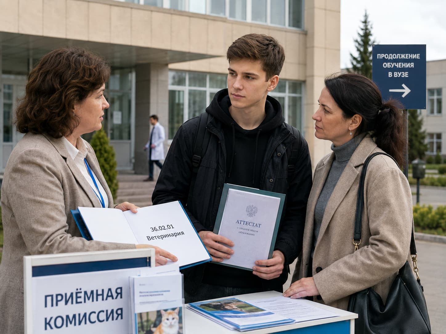 Ветеринарный колледж после 9 класса в Тюменской области Абитуриент с документами выбирает обучение на ветеринарии после 9 класса